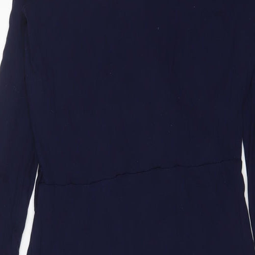 Warehouse Womens Blue Viscose A-Line Size 12 V-Neck Pullover