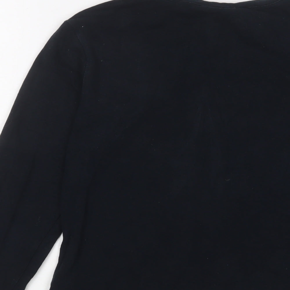 NEXT Womens Black Cotton Basic T-Shirt Size 12 Crew Neck - Route 82