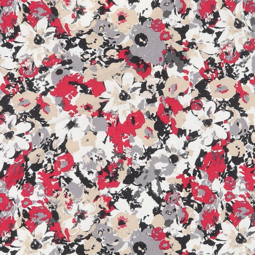 Marks and Spencer Womens Pink Floral Viscose Basic T-Shirt Size 20 Scoop Neck - Pleated