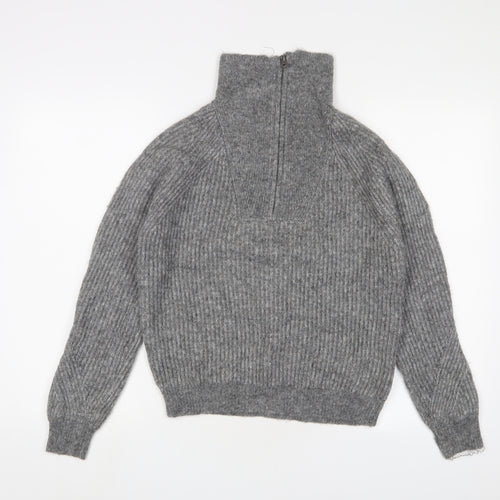 Marks and Spencer Womens Grey High Neck Acrylic Pullover Jumper Size S