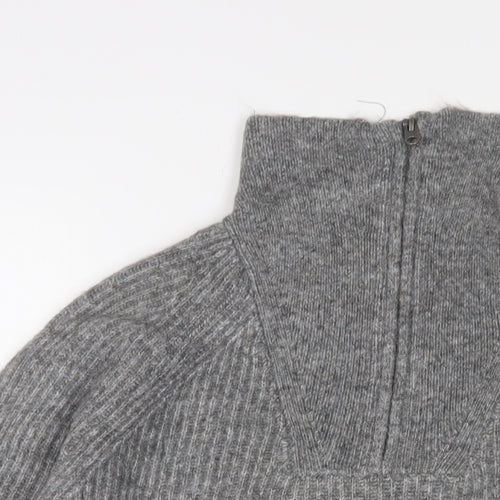 Marks and Spencer Womens Grey High Neck Acrylic Pullover Jumper Size S
