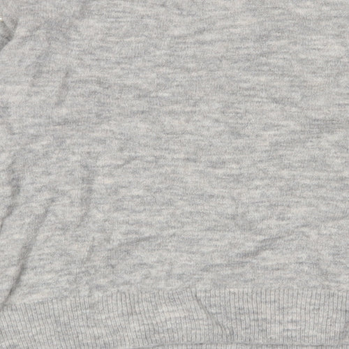 H&M Womens Grey Crew Neck Polyester Pullover Jumper Size XS - Beaded
