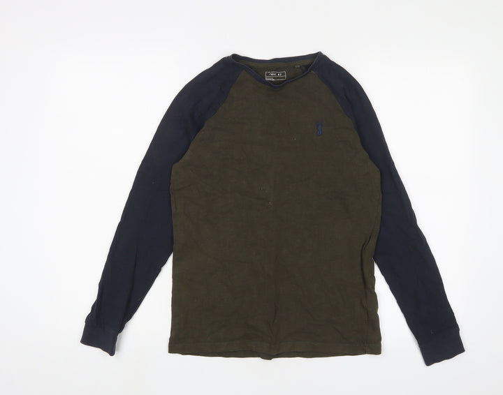 NEXT Boys Green Cotton Basic Casual Size 12 Years Crew Neck Pullover - Logo, Embroidered