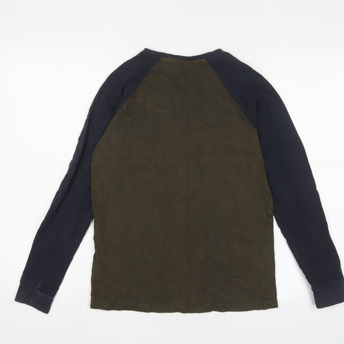 NEXT Boys Green Cotton Basic Casual Size 12 Years Crew Neck Pullover - Logo, Embroidered