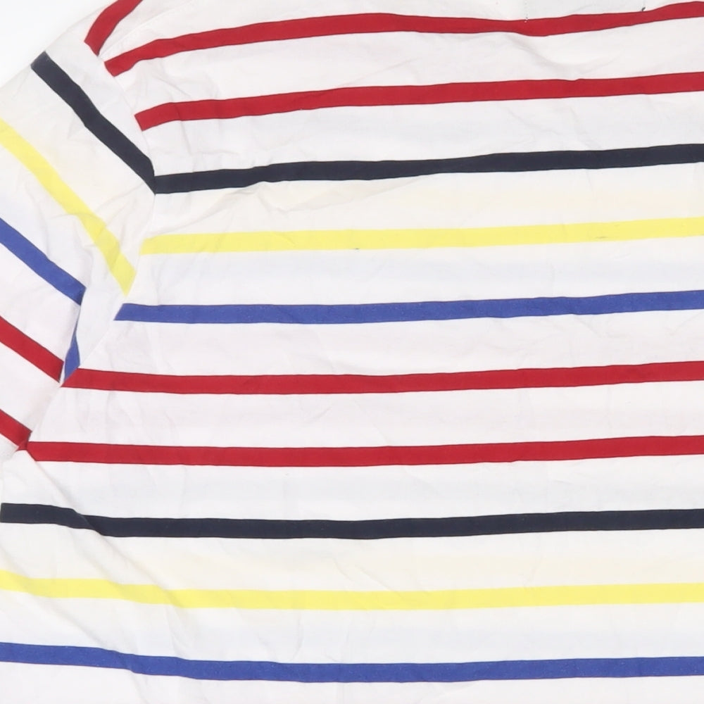 Atlantic Bay Mens Multicoloured Striped Cotton T-Shirt Size XL Crew Neck