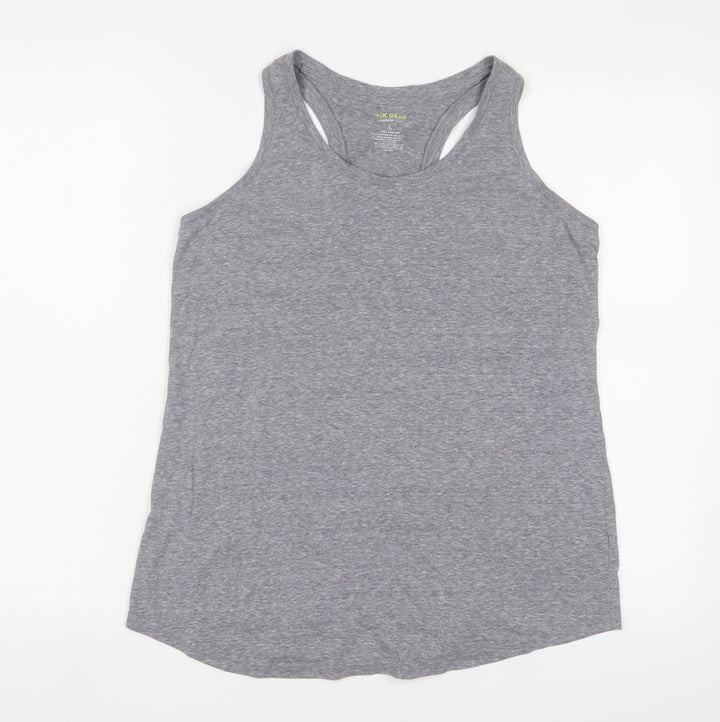 Tek Gear Womens Grey Cotton Basic Tank Size L Scoop Neck Pullover