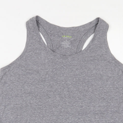 Tek Gear Womens Grey Cotton Basic Tank Size L Scoop Neck Pullover