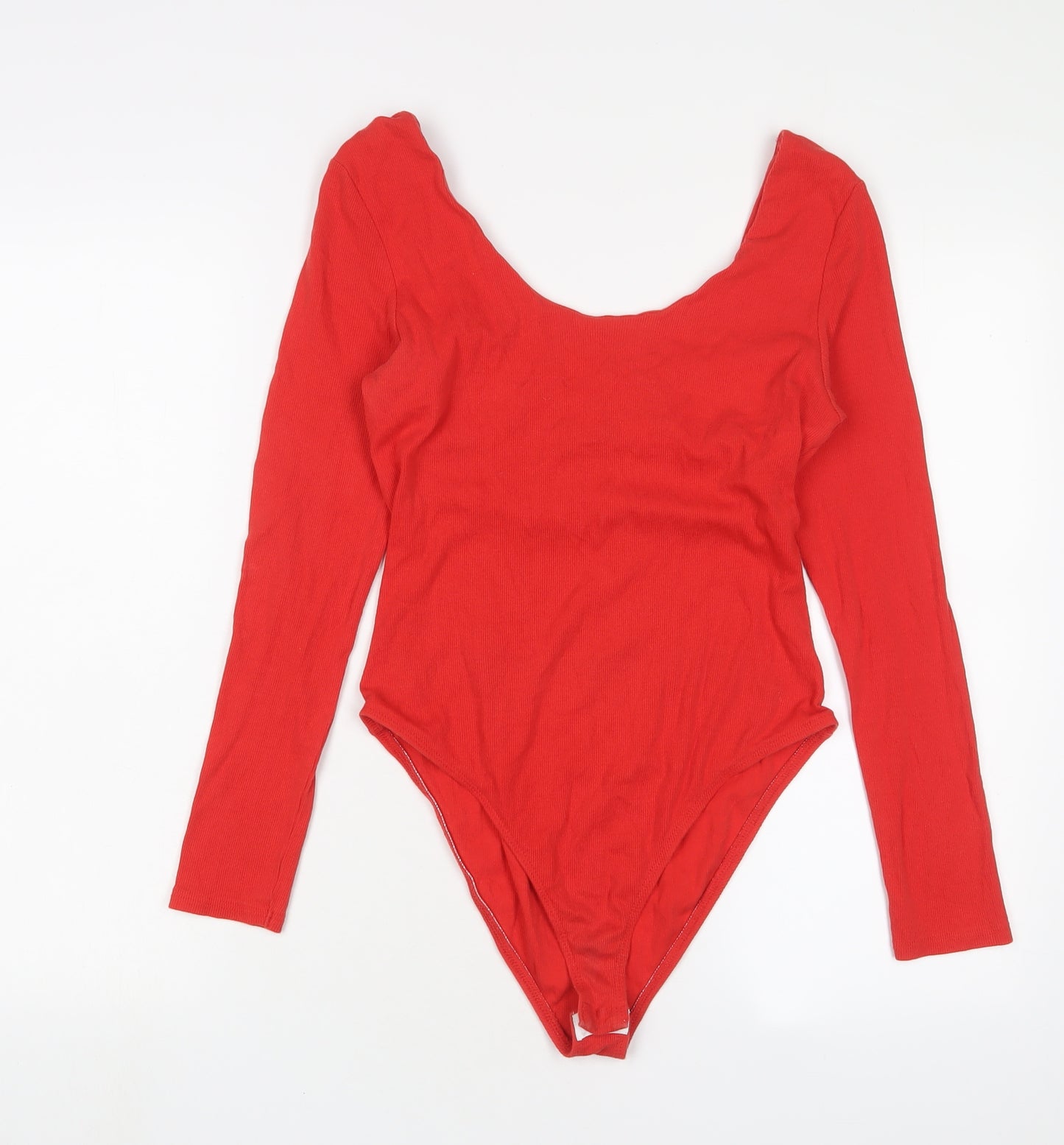 River Island Womens Red Cotton Bodysuit One-Piece Size 10 Snap