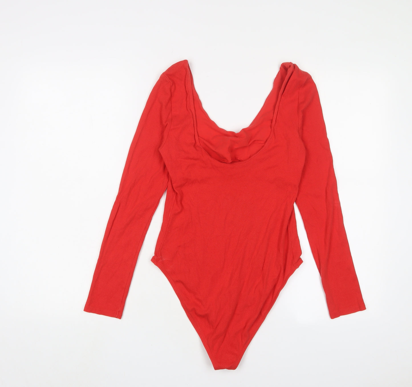 River Island Womens Red Cotton Bodysuit One-Piece Size 10 Snap