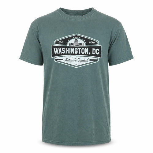 EMI Mens Green Cotton T-Shirt Size M Crew Neck - Washington DC