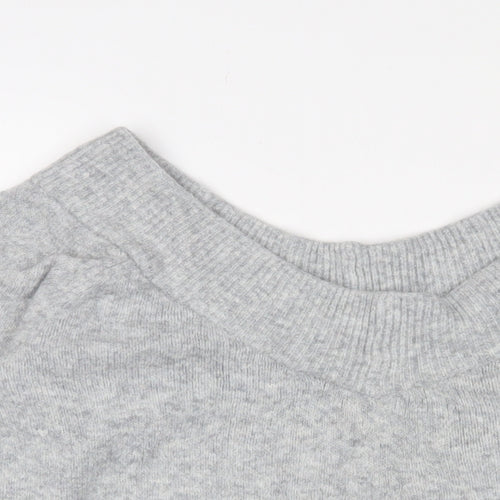H&M Womens Grey V-Neck Acrylic Pullover Jumper Size M
