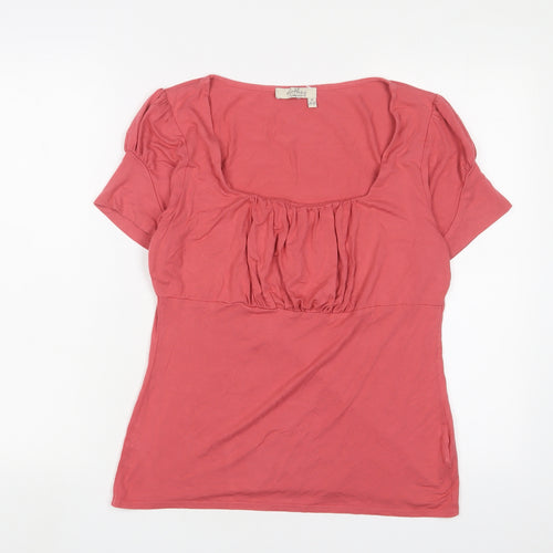 Bravissimo Womens Pink Viscose Basic T-Shirt Size 16 Square Neck - Pleated