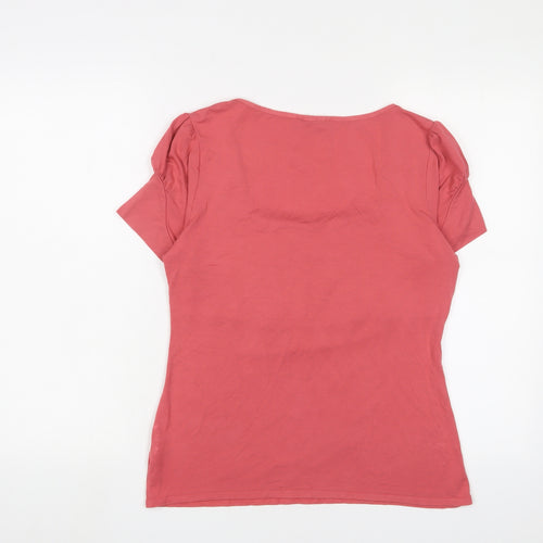 Bravissimo Womens Pink Viscose Basic T-Shirt Size 16 Square Neck - Pleated