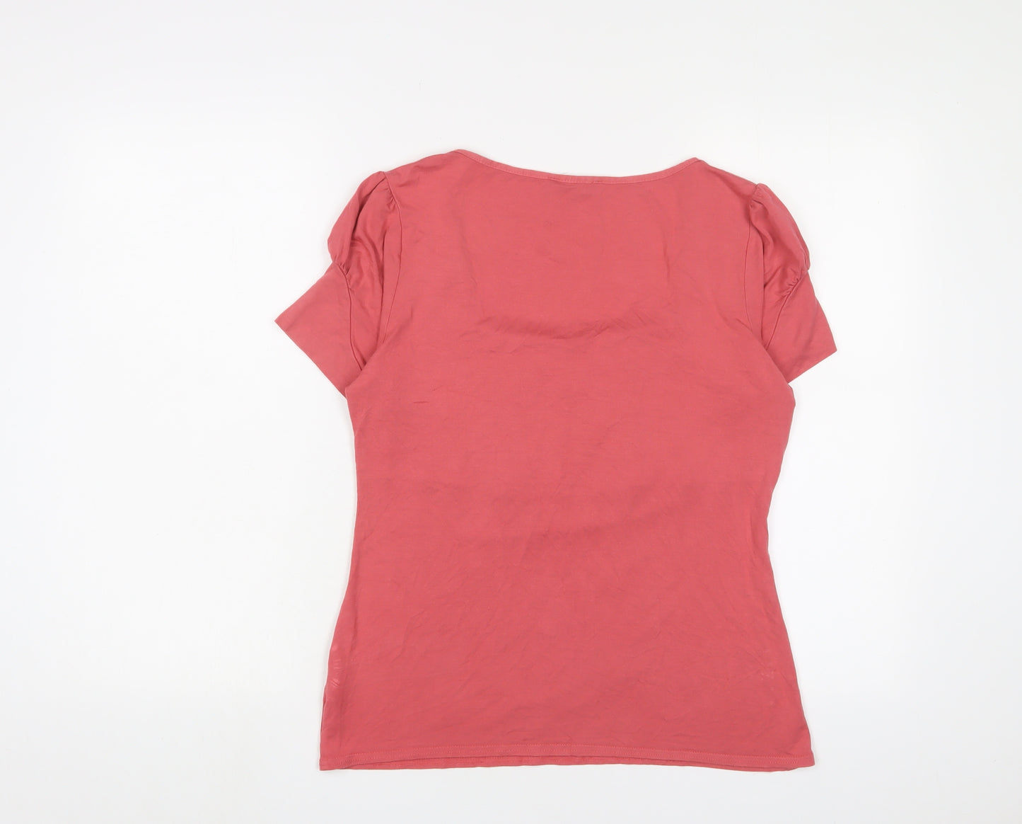 Bravissimo Womens Pink Viscose Basic T-Shirt Size 16 Square Neck - Pleated