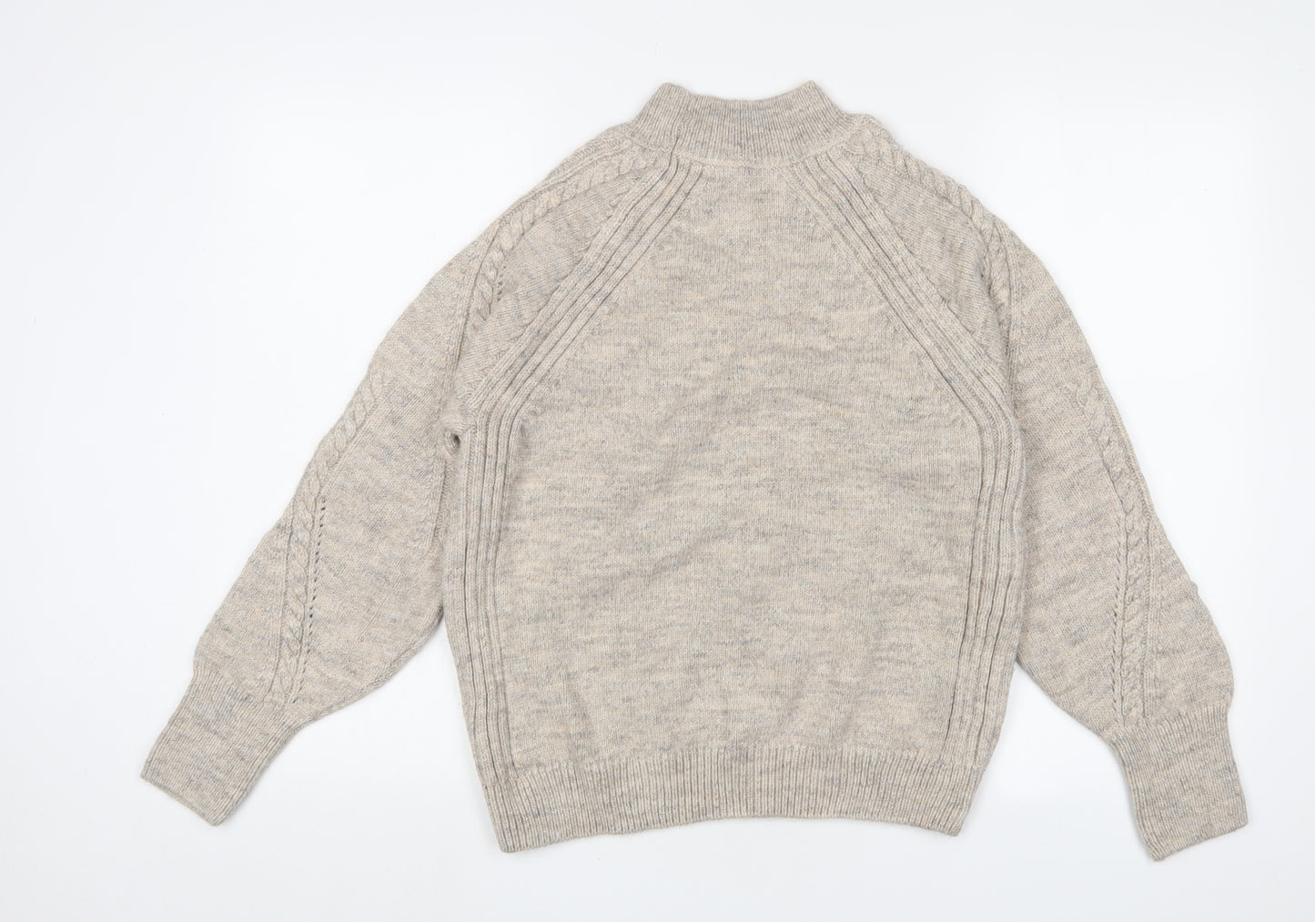 Marks and Spencer Womens Brown Round Neck Acrylic Pullover Jumper Size S - Embroidered