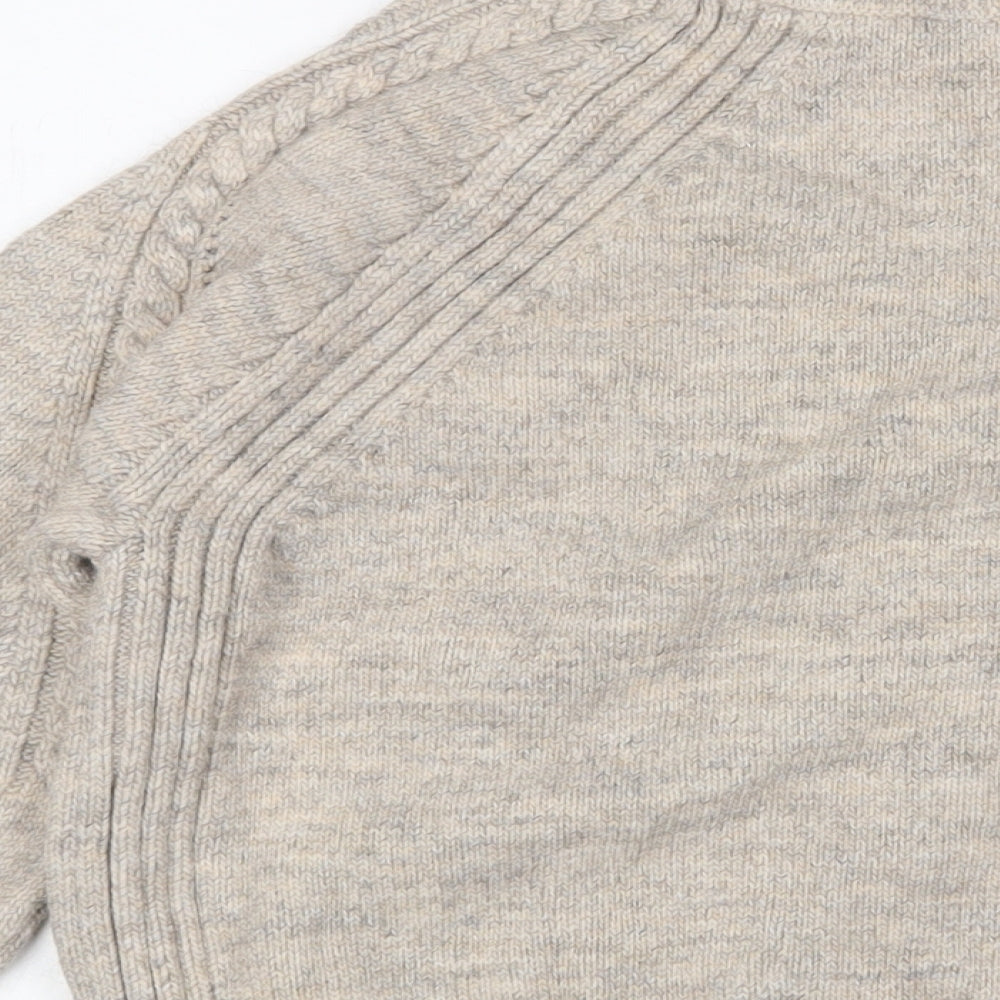 Marks and Spencer Womens Brown Round Neck Acrylic Pullover Jumper Size S - Embroidered