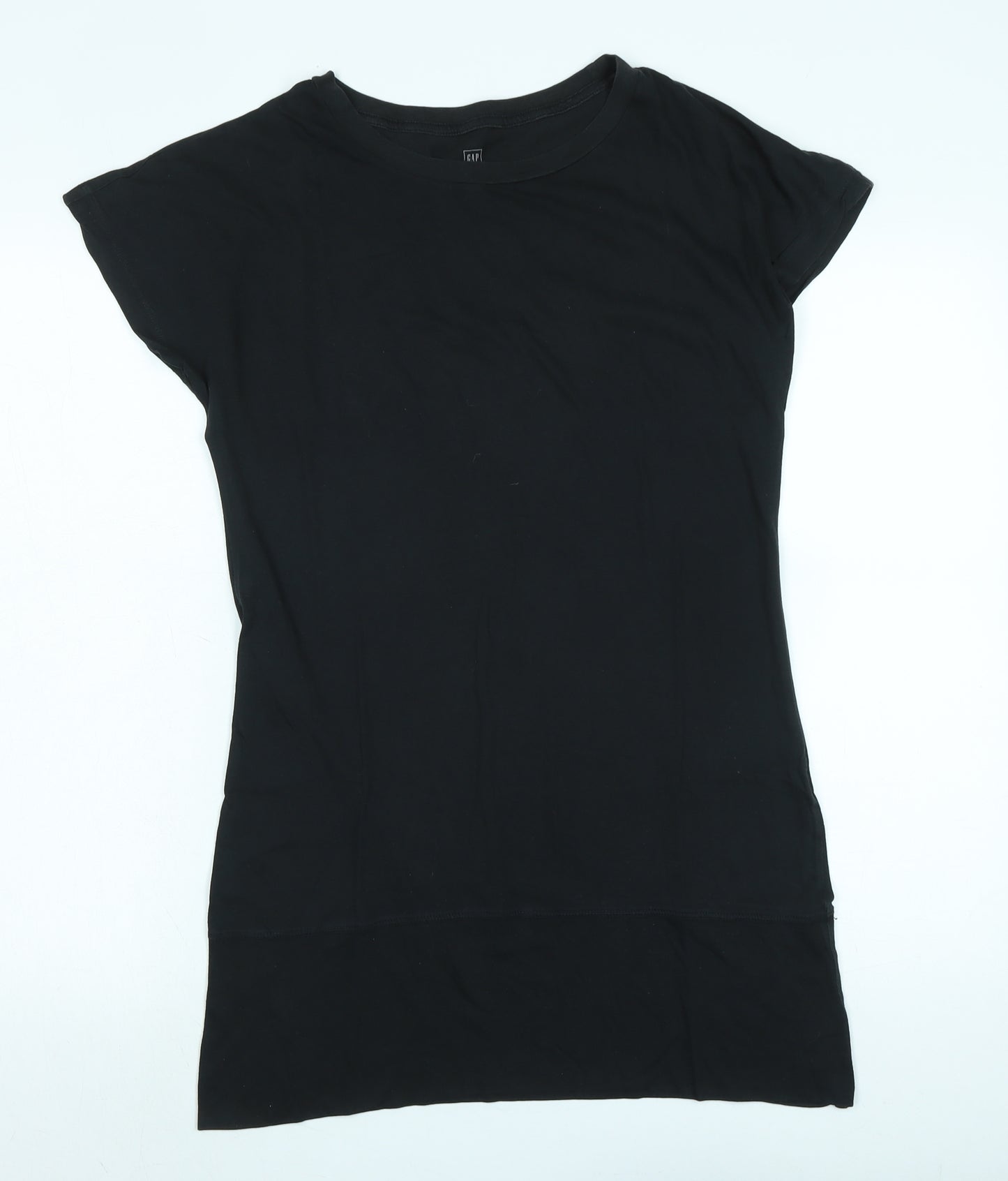 Gap Womens Black Cotton Tunic T-Shirt Size M Scoop Neck - Logo