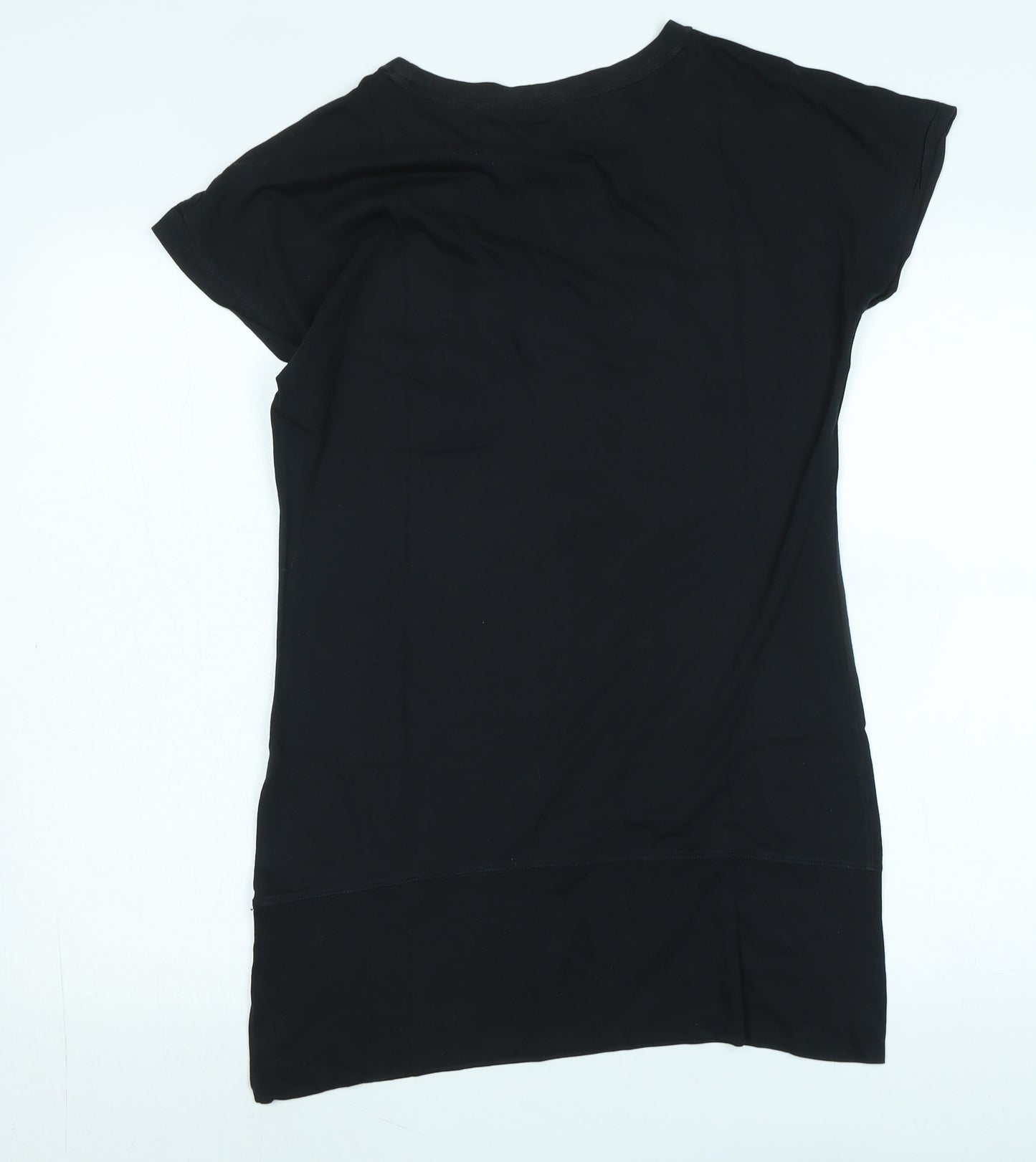 Gap Womens Black Cotton Tunic T-Shirt Size M Scoop Neck - Logo