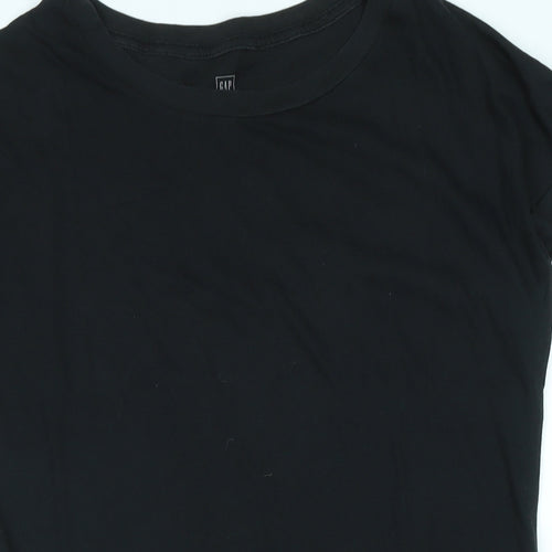 Gap Womens Black Cotton Tunic T-Shirt Size M Scoop Neck - Logo