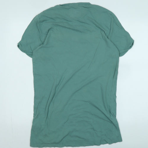 Superdry Womens Green Cotton Basic T-Shirt Size M Crew Neck - Logo