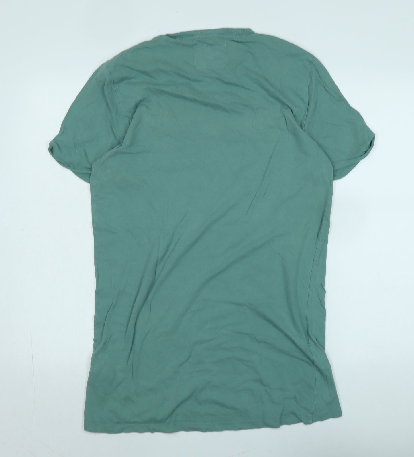 Superdry Womens Green Cotton Basic T-Shirt Size M Crew Neck - Logo