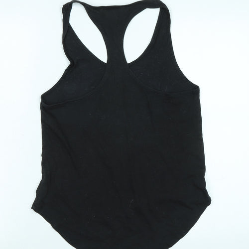 Victoria's Secret Womens Black Cotton Basic Tank Size S Scoop Neck - Logo