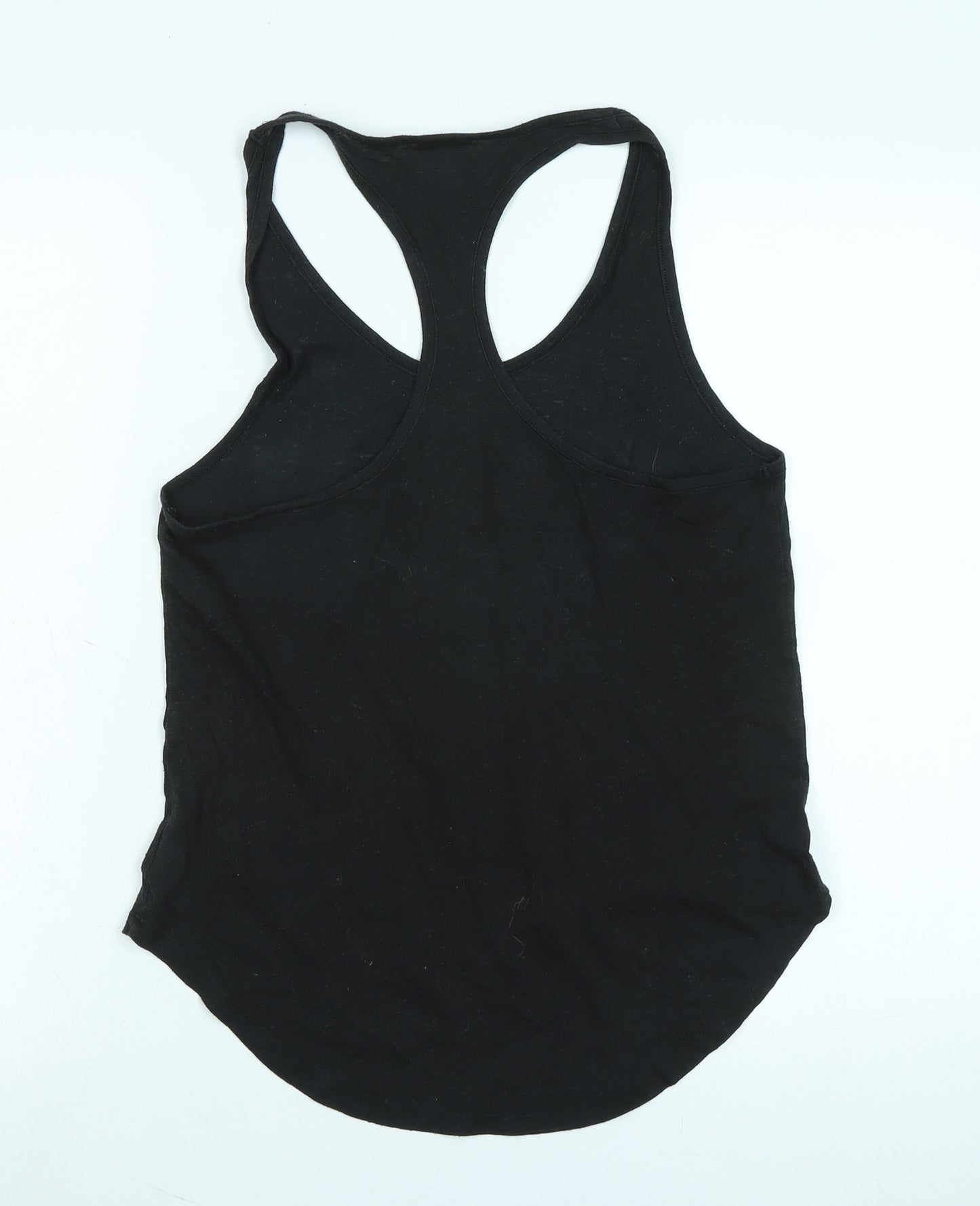 Victoria's Secret Womens Black Cotton Basic Tank Size S Scoop Neck - Logo