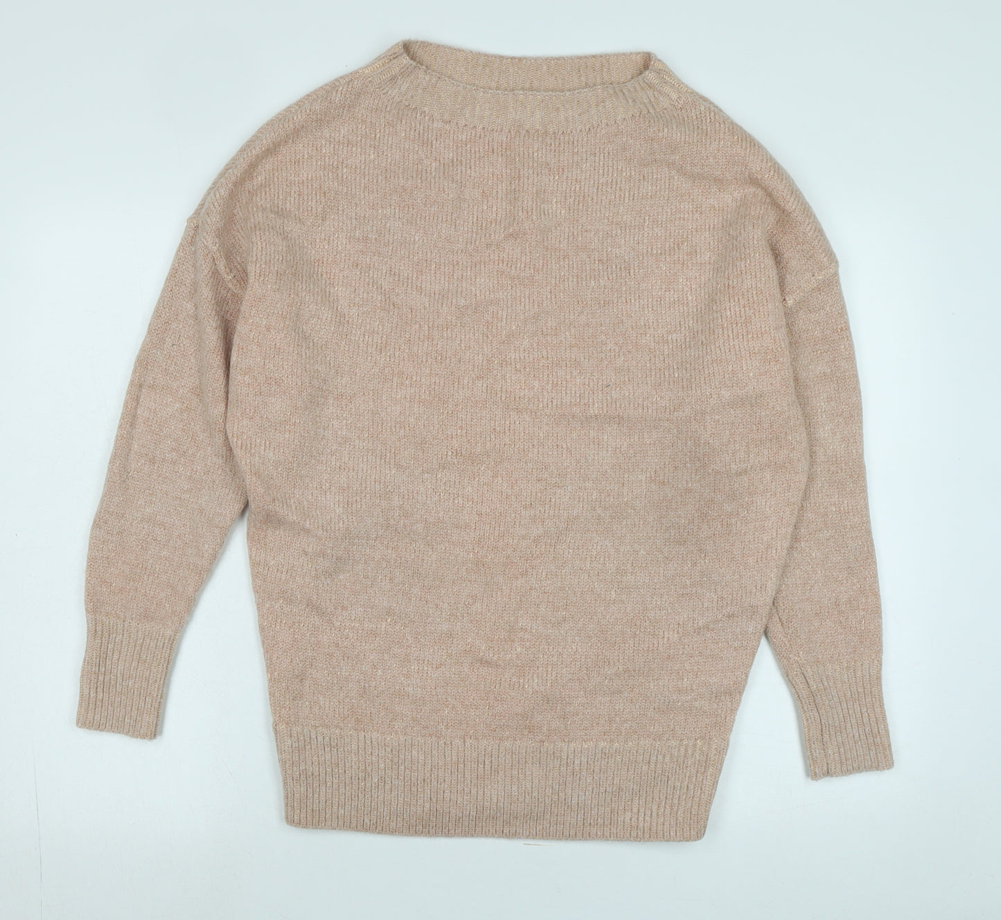 Reiss Womens Pink Boat Neck Cotton Pullover Jumper Size XS - Logo