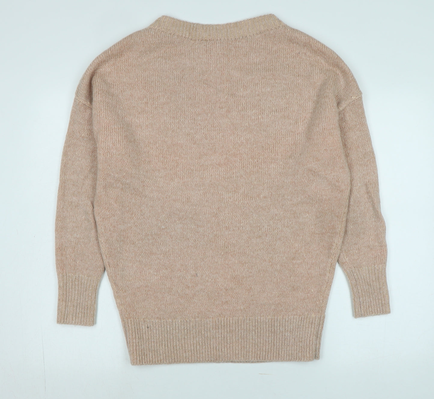 Reiss Womens Pink Boat Neck Cotton Pullover Jumper Size XS - Logo