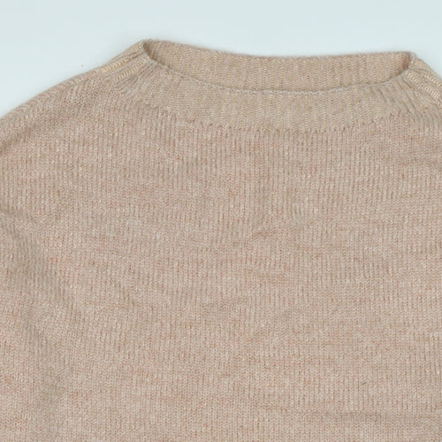 Reiss Womens Pink Boat Neck Cotton Pullover Jumper Size XS - Logo