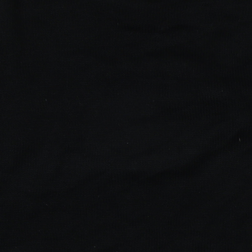 Brave Soul Womens Black Crew Neck Acrylic Pullover Jumper Size M - Logo - Sequins