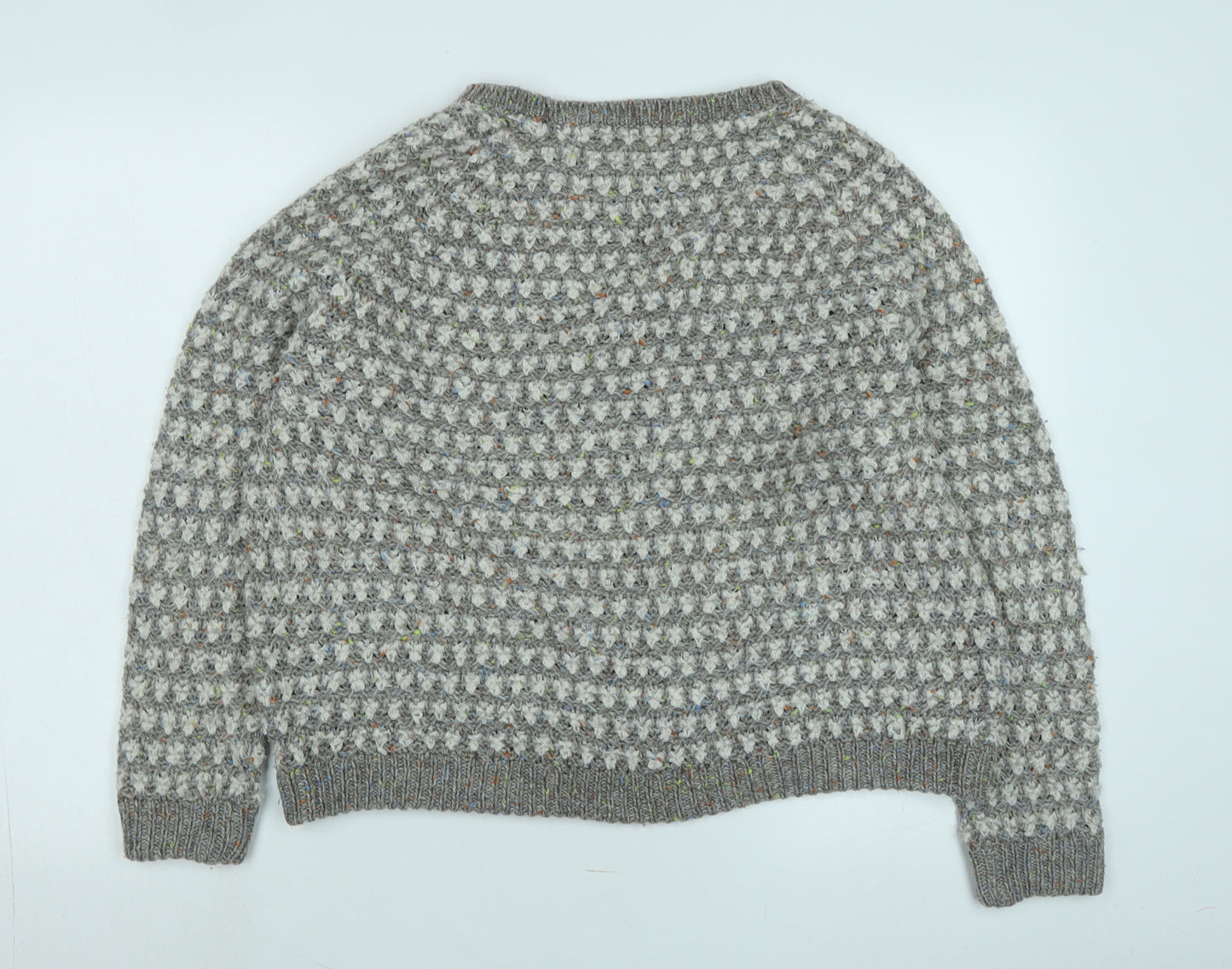 Indigo Womens Grey Crew Neck Acrylic Pullover Jumper Size 16 - Logo