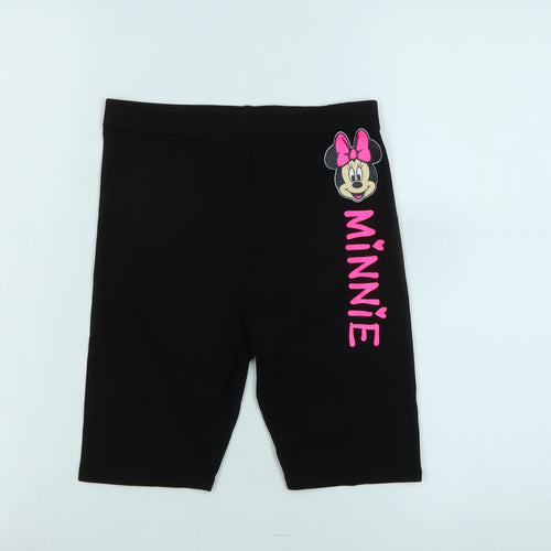 Disney Girls Black Cotton Bermuda Shorts Size 11-12 Years Regular