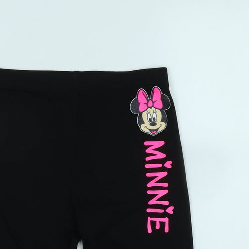 Disney Girls Black Cotton Bermuda Shorts Size 11-12 Years Regular