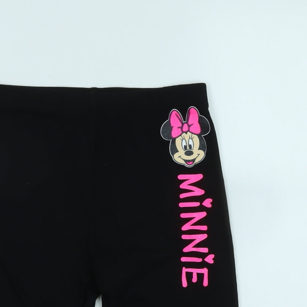 Disney Girls Black Cotton Bermuda Shorts Size 11-12 Years Regular