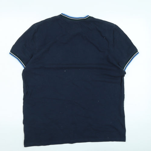 Jack Wills Mens Blue Cotton T-Shirt Size L Crew Neck - Logo