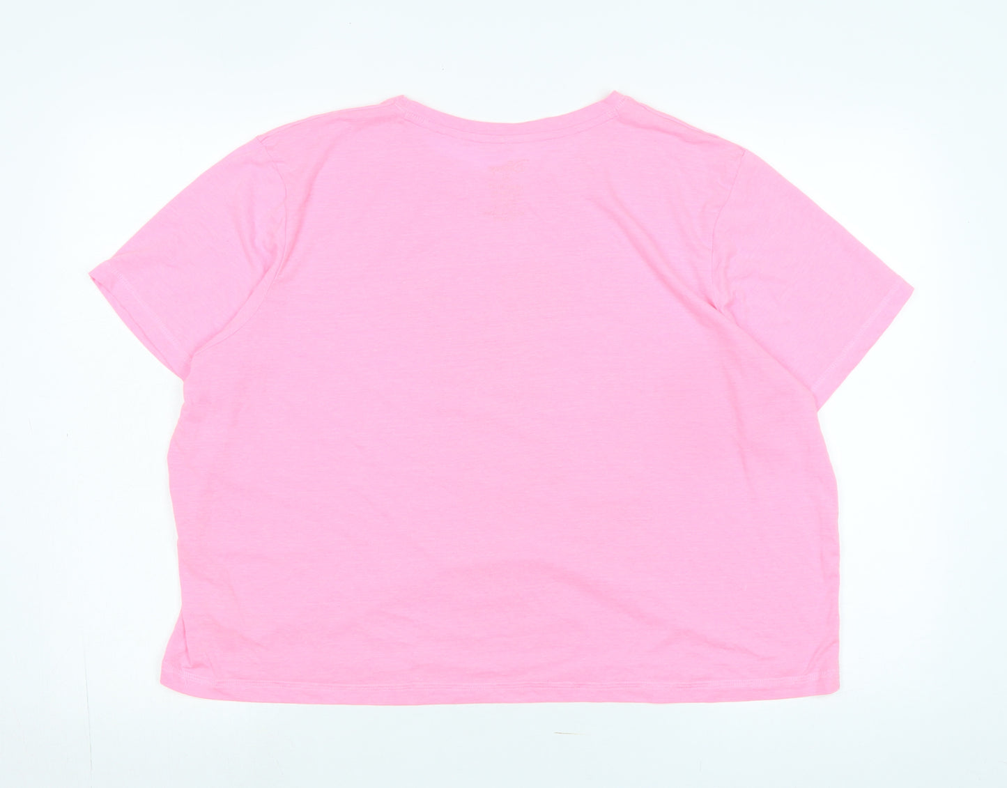 Disney Womens Pink Cotton Basic T-Shirt Size XL Crew Neck - Logo - Minnie Mouse / Laters