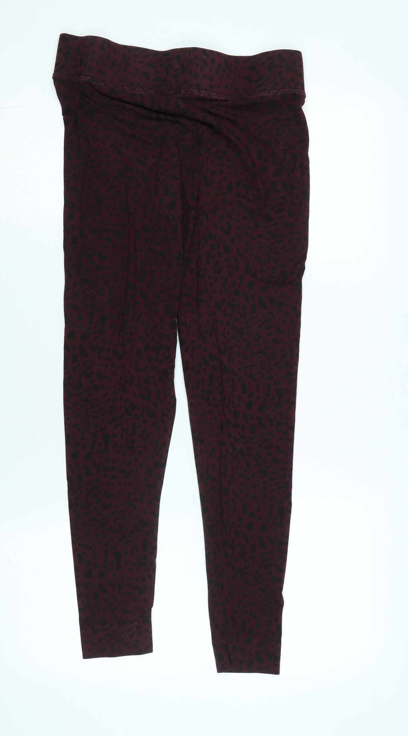 Marks and Spencer Womens Red Polyester Capri Leggings Size 14 L24 in