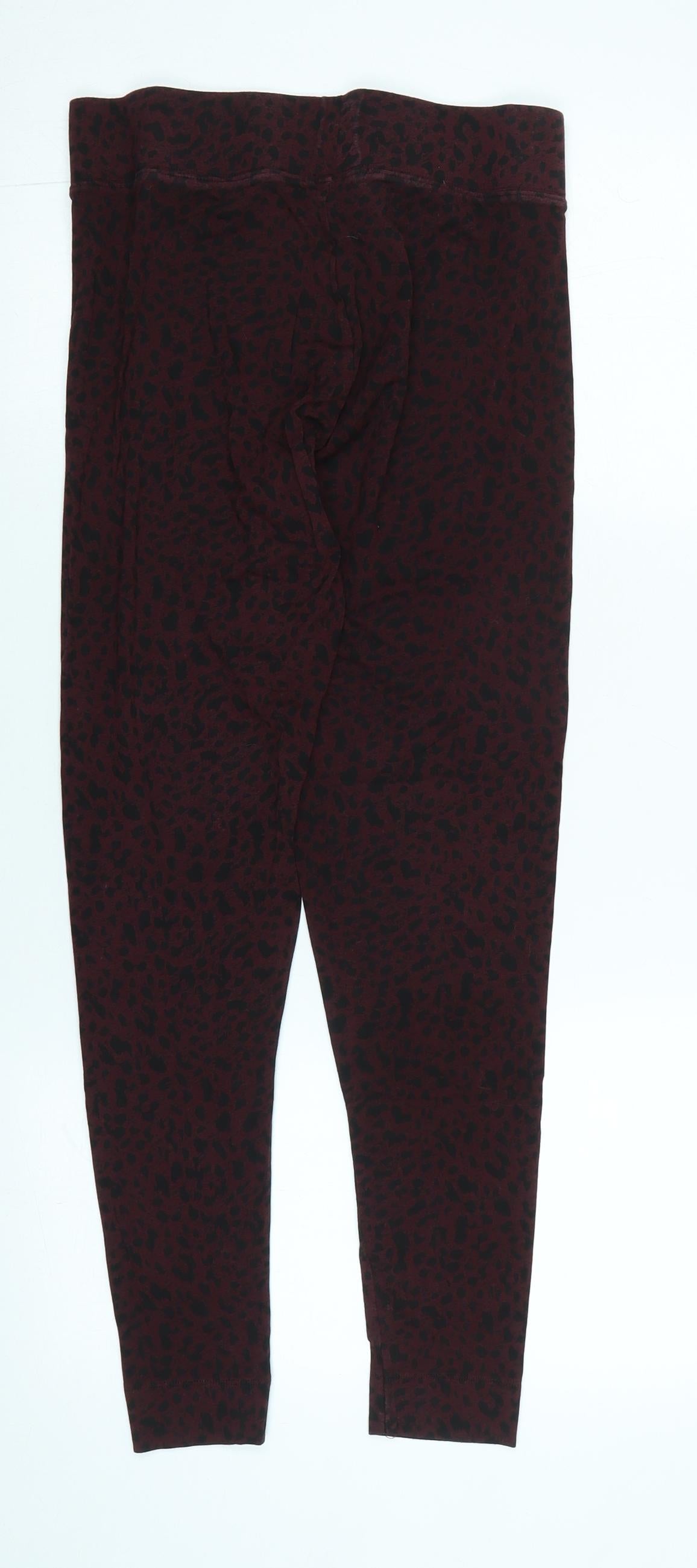 Marks and Spencer Womens Red Polyester Capri Leggings Size 14 L24 in