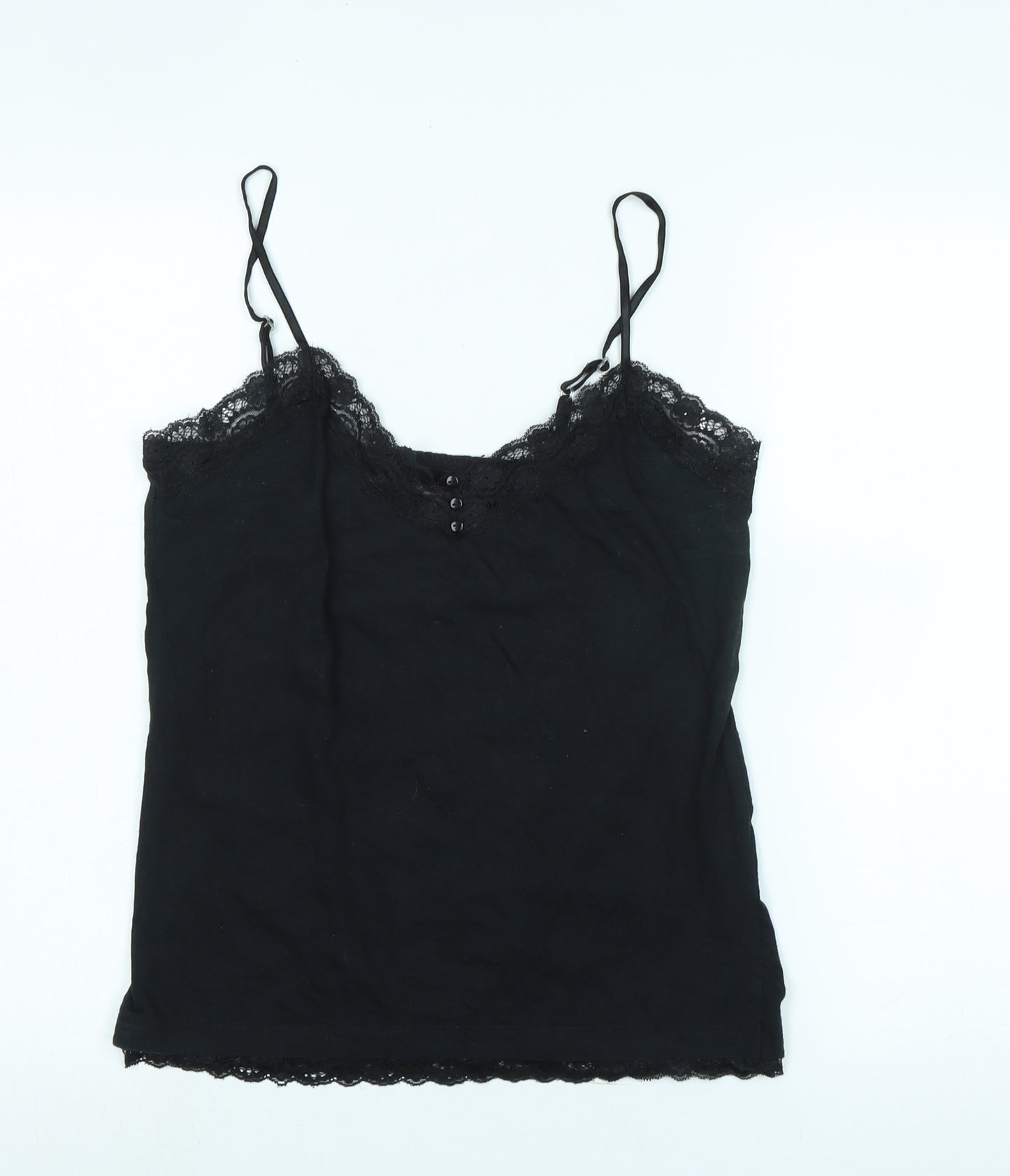 Joe Browns Womens Black Cotton Camisole Tank Size 14 Sweetheart