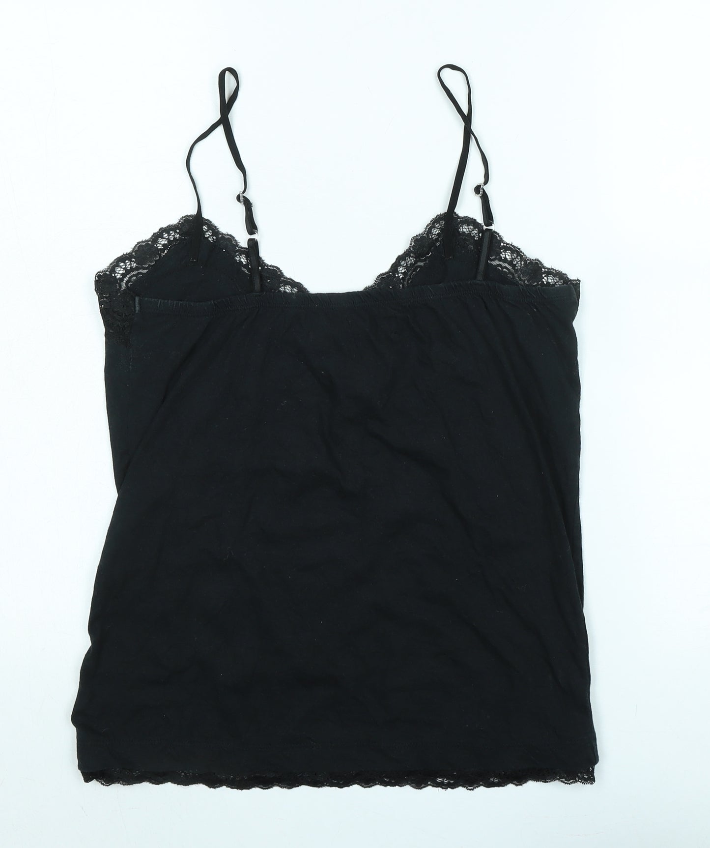 Joe Browns Womens Black Cotton Camisole Tank Size 14 Sweetheart