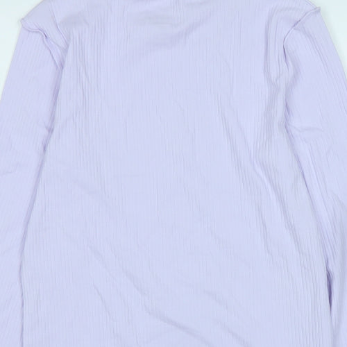 Marks and Spencer Girls Purple Cotton Jersey T-Shirt Size 13-14 Years Crew Neck - Lo - Beaded Butterfly