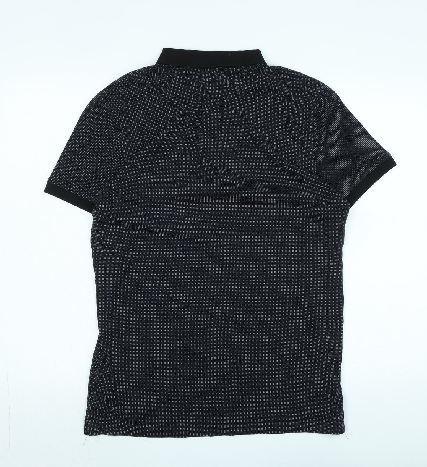 H&M Mens Black Cotton Polo Size M Collared