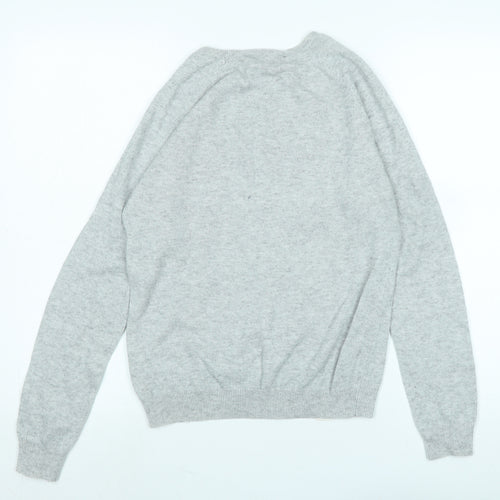 Dorothy Perkins Womens Grey Crew Neck Acrylic Pullover Jumper Size 8 - Logo - NEW YORK