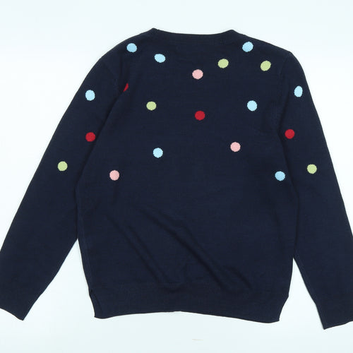 Marks and Spencer Womens Blue Crew Neck Acrylic Pullover Jumper Size 12