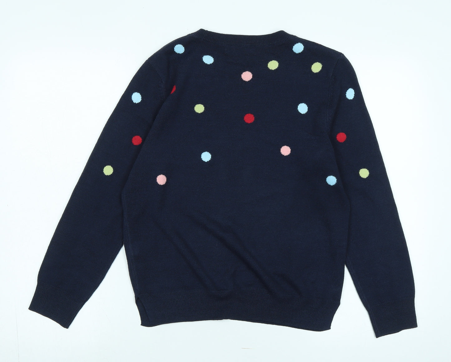 Marks and Spencer Womens Blue Crew Neck Acrylic Pullover Jumper Size 12