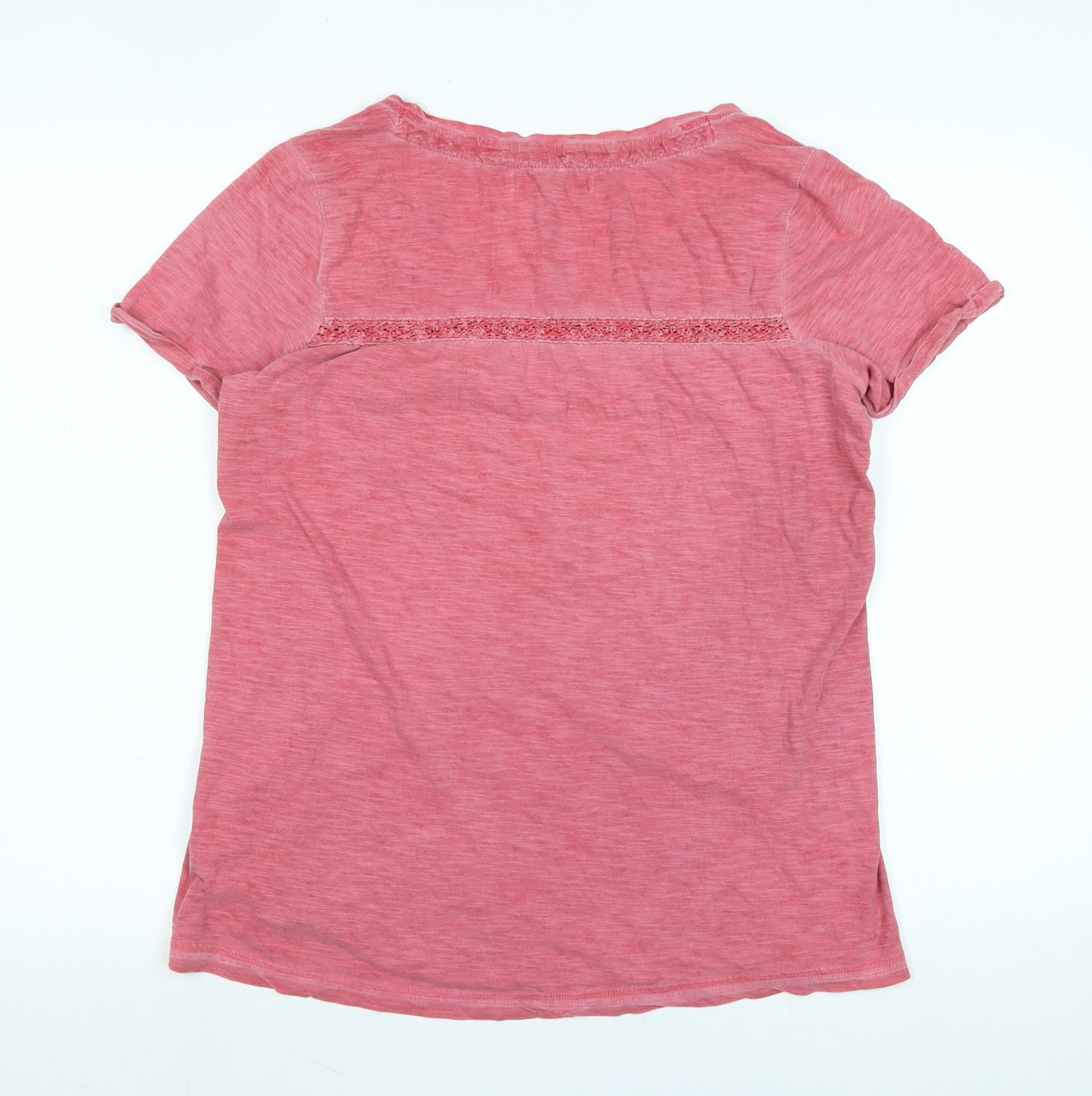 NEXT Womens Red Cotton Basic T-Shirt Size 12 Scoop Neck