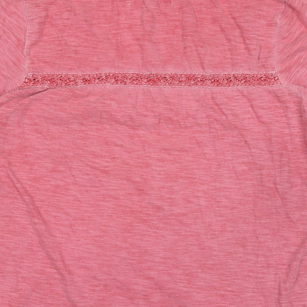 NEXT Womens Red Cotton Basic T-Shirt Size 12 Scoop Neck