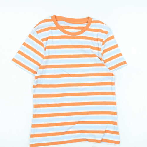 Marks and Spencer Boys Orange Cotton Basic T-Shirt Size 12 Years Crew Neck