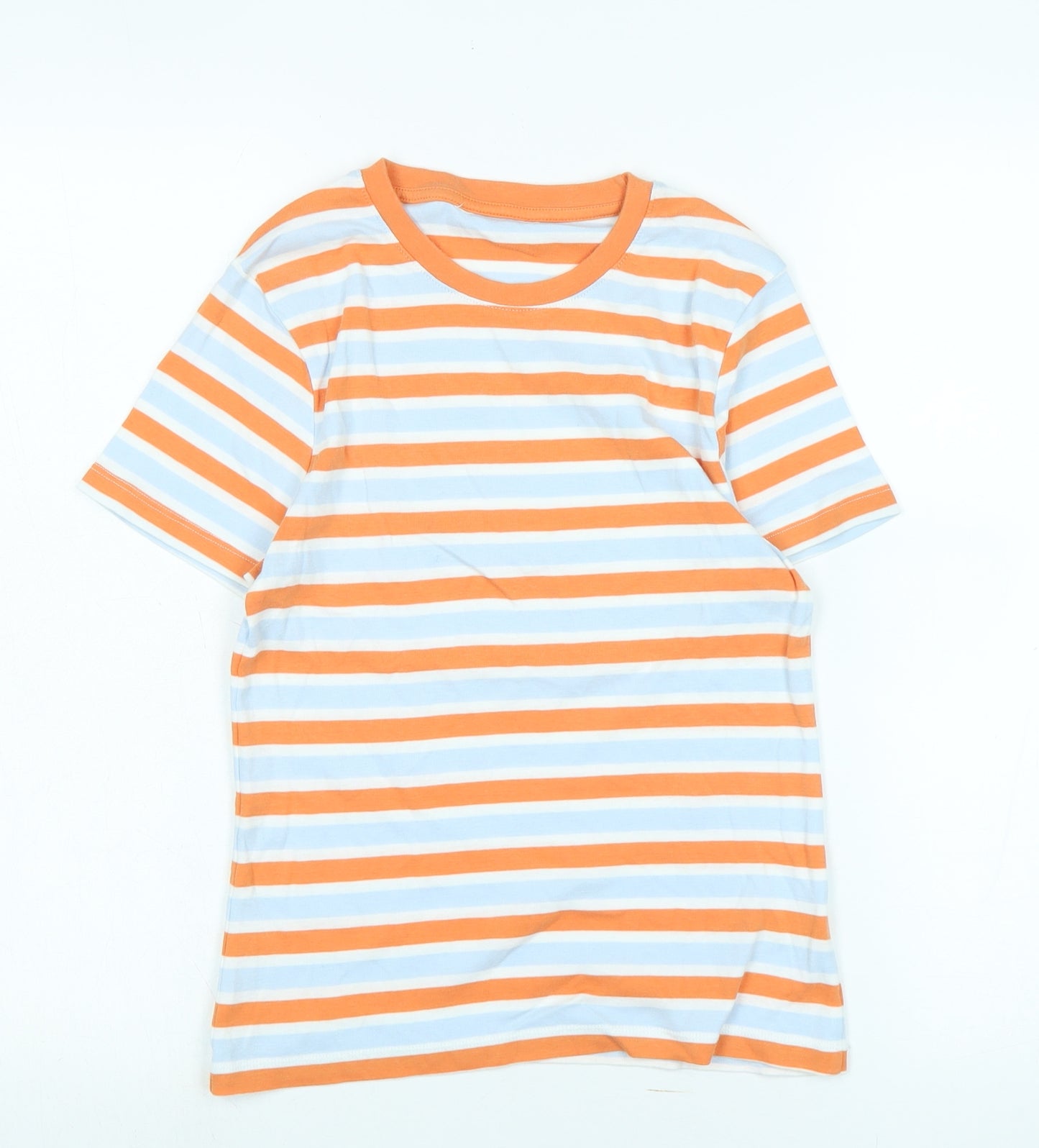 Marks and Spencer Boys Orange Cotton Basic T-Shirt Size 12 Years Crew Neck